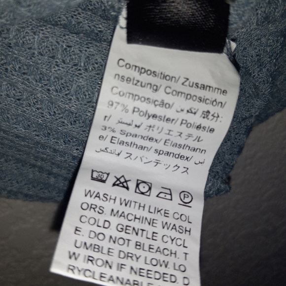 Shein blue summer top M aqua open back with accent knot poly/spandex - Picture 5 of 6